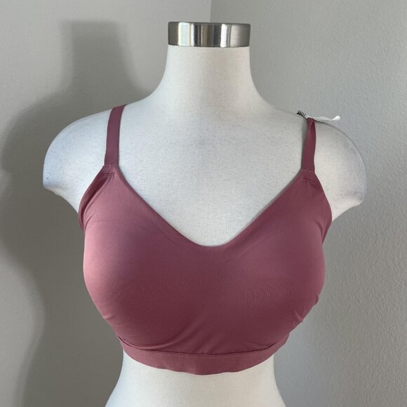 Warner's Bra Womens Large Mauve Pink Wireless Seamless Lightly Lined Adjustable - Picture 1 of 7